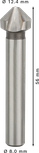 Зенкерное сверло Bosch PRO из быстрорежущей стали (HSS) для мягких металлов, размер 12,4 x 56 мм.