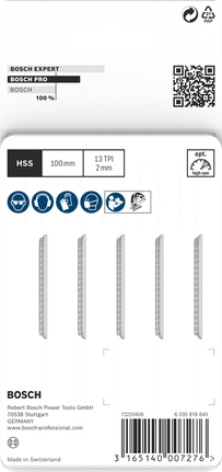 Набор из 5 пильных полотен для лобзика Bosch PRO Plastics PC clean T101A.