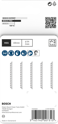 Пильные полотна Bosch PRO Alu T127D 100 мм для лобзика, комплект из 5 штук, для работы с алюминием.