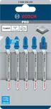 Пильные полотна Bosch PRO Metal curve T118EOF для лобзика, 83 мм, комплект из 5 штук.