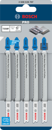 Комплект пильных полотен для лобзика Bosch PRO Metal Pipes and Profiles T321BF.