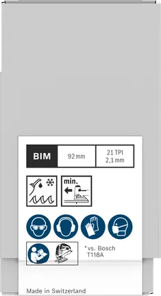Комплект пильных полотен для лобзика Bosch PRO Metal T121AFC, 92 мм.