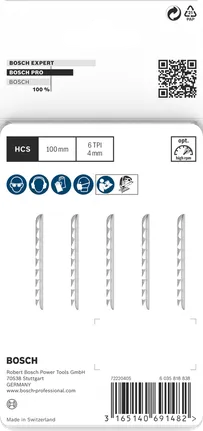 Комплект пильных полотен Bosch PRO Plastics PP clean T102D 100 мм для лобзика.