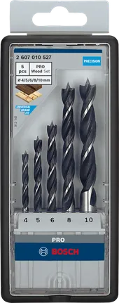 Набор сверл Bosch PRO Wood Brad Point, 5 шт., для точного сверления древесины.
