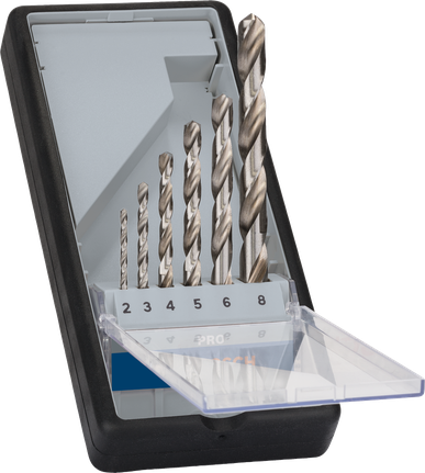 Набор сверл Bosch PRO Metal HSS-G, 6 размеров.