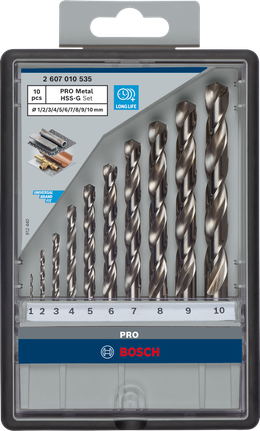 Набор сверл Bosch PRO Metal HSS-G, 10 шт.