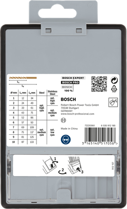 Набор сверл Bosch PRO из нержавеющей стали HSS-Co, 10 шт.