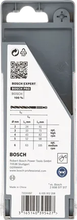 Набор шестигранных сверл Bosch PRO Metal HSS-G, 5 шт.