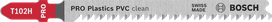 Пильный диск Bosch PRO Plastics PVC clean T102H для лобзика.