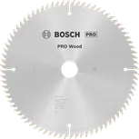 Пильный диск Bosch PRO Wood Circular Saw 254 мм T80 для тонкой распиловки древесины.