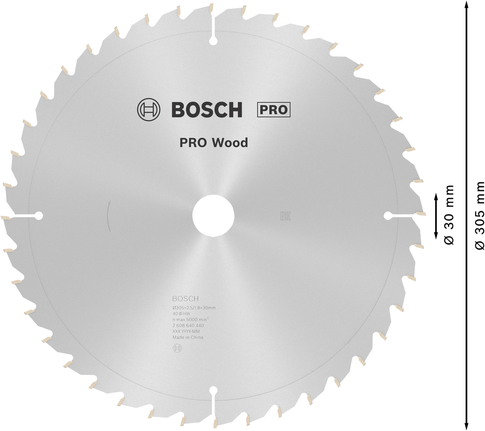 Пильный диск Bosch PRO Wood 305 мм для циркулярной пилы по дереву.