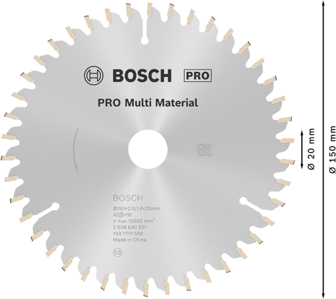 Пильный диск Bosch PRO Multi Material, диаметр 150 мм.