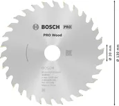 Пильный диск Bosch PRO Wood 130 мм для тонкой распиловки древесины.