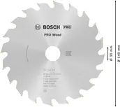 Пильный диск Bosch PRO Wood диаметром 140 мм для точной распиловки древесины.