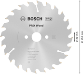 Пильный диск Bosch PRO Wood 150 мм T24 для деревообработки.