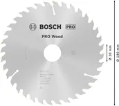 Пильный диск Bosch PRO для циркулярной пилы по дереву диаметром 180 мм предназначен для тонкой распиловки древесины.