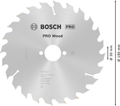 Пильный диск Bosch PRO для циркулярной пилы по дереву, 190 мм, T24, для резки.