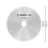 Пильный диск Bosch PRO для циркулярной пилы по дереву диаметром 200 мм для точной распиловки древесины.