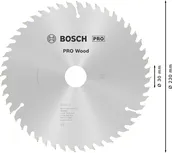Пильный диск Bosch PRO для циркулярной пилы по дереву 210 мм T48 для точной распиловки древесины.