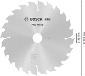 Пильный диск Bosch PRO Wood 230 мм T24 для циркулярной пилы по дереву.