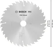 Пильный диск Bosch PRO для циркулярной пилы по дереву диаметром 230 мм для точной распиловки древесины.