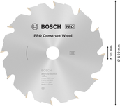 Пильный диск Bosch PRO Construct Wood, диаметр 160 мм.