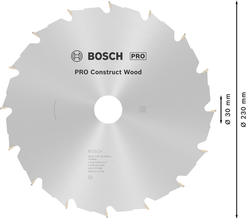 Пильный диск Bosch PRO Construct Wood 230 мм.