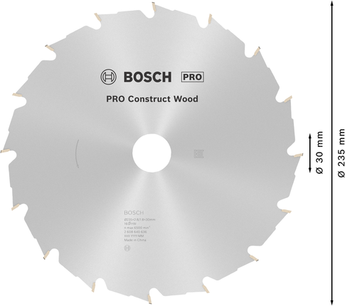 Пильный диск Bosch PRO Construct Wood 235 мм.