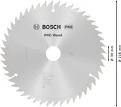 Пильный диск Bosch PRO Wood 216 мм для точной распиловки древесины.