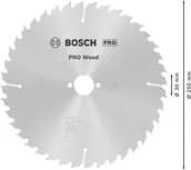 Пильный диск Bosch PRO для циркулярной пилы по дереву диаметром 250 мм обеспечивает чистый срез древесины.