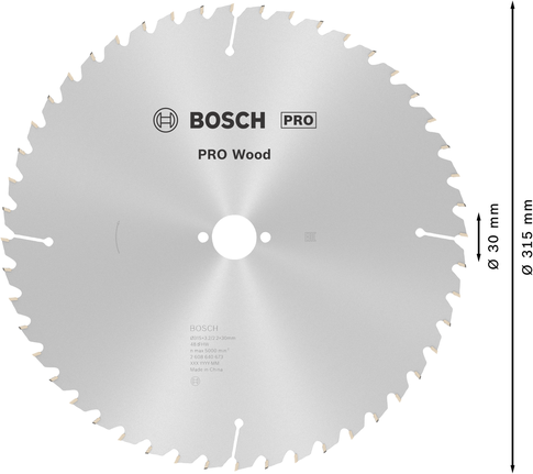 Пильный диск Bosch PRO для циркулярной пилы по дереву диаметром 315 мм предназначен для тонкой распиловки древесины.