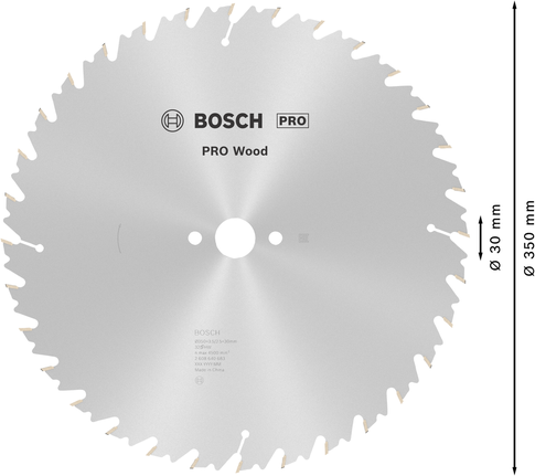 Пильный диск для аккумуляторной циркулярной пилы Bosch PRO Wood 350 мм.