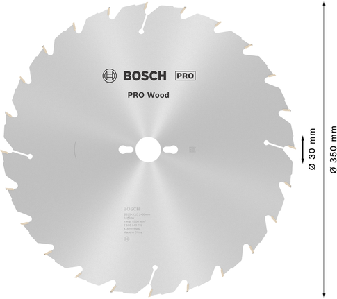 Пильный диск Bosch PRO для циркулярной пилы по дереву, 350 мм, T24.