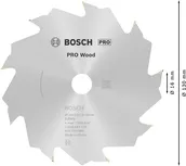Пильный диск Bosch PRO Wood диаметром 130 мм для точной распиловки древесины.
