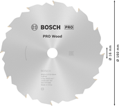 Пильный диск Bosch PRO для циркулярной пилы по дереву, 160 мм, T12, для точной распиловки.