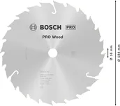 Пильный диск Bosch PRO Wood T24, диаметр 184 мм.