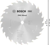 Пильный диск для аккумуляторной циркулярной пилы Bosch PRO Wood 150 мм T24.