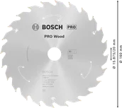 Пильный диск для аккумуляторной циркулярной пилы Bosch PRO Wood 160 мм T24.
