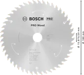 Пильный диск для аккумуляторной циркулярной пилы Bosch PRO Wood 160 мм T48.