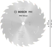 Пильный диск для аккумуляторной циркулярной пилы Bosch PRO Wood 165 мм T24.