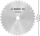 Пильный диск для аккумуляторной циркулярной пилы Bosch PRO Wood 165 мм T36.