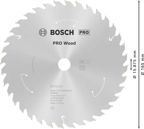 Пильный диск для аккумуляторной циркулярной пилы Bosch PRO Wood 165 мм T36.