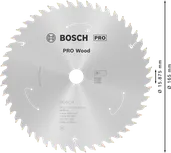 Пильный диск для аккумуляторной циркулярной пилы Bosch PRO Wood 165 мм T48.
