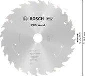 Пильный диск для аккумуляторной циркулярной пилы Bosch PRO Wood 165 мм T24.