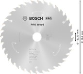 Пильный диск для аккумуляторной циркулярной пилы Bosch PRO Wood 165 мм T36.