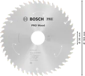 Пильный диск для аккумуляторной циркулярной пилы Bosch PRO Wood 165 мм T48.