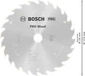 Пильный диск для аккумуляторной циркулярной пилы Bosch PRO Wood 173 x 20 мм.