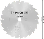 Пильный диск для аккумуляторной циркулярной пилы Bosch PRO Wood 184 мм T24.