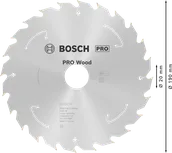 Пильный диск Bosch PRO Wood 190 мм для аккумуляторных пил.