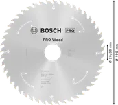 Пильный диск для аккумуляторной циркулярной пилы Bosch PRO Wood 190 мм.